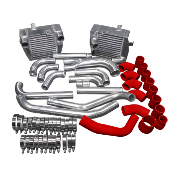Picture of Side Mount Intercooler + Piping Pipe Tube Kit For Mitsubishi 3000GT VR4 Dodge Stealth TD04