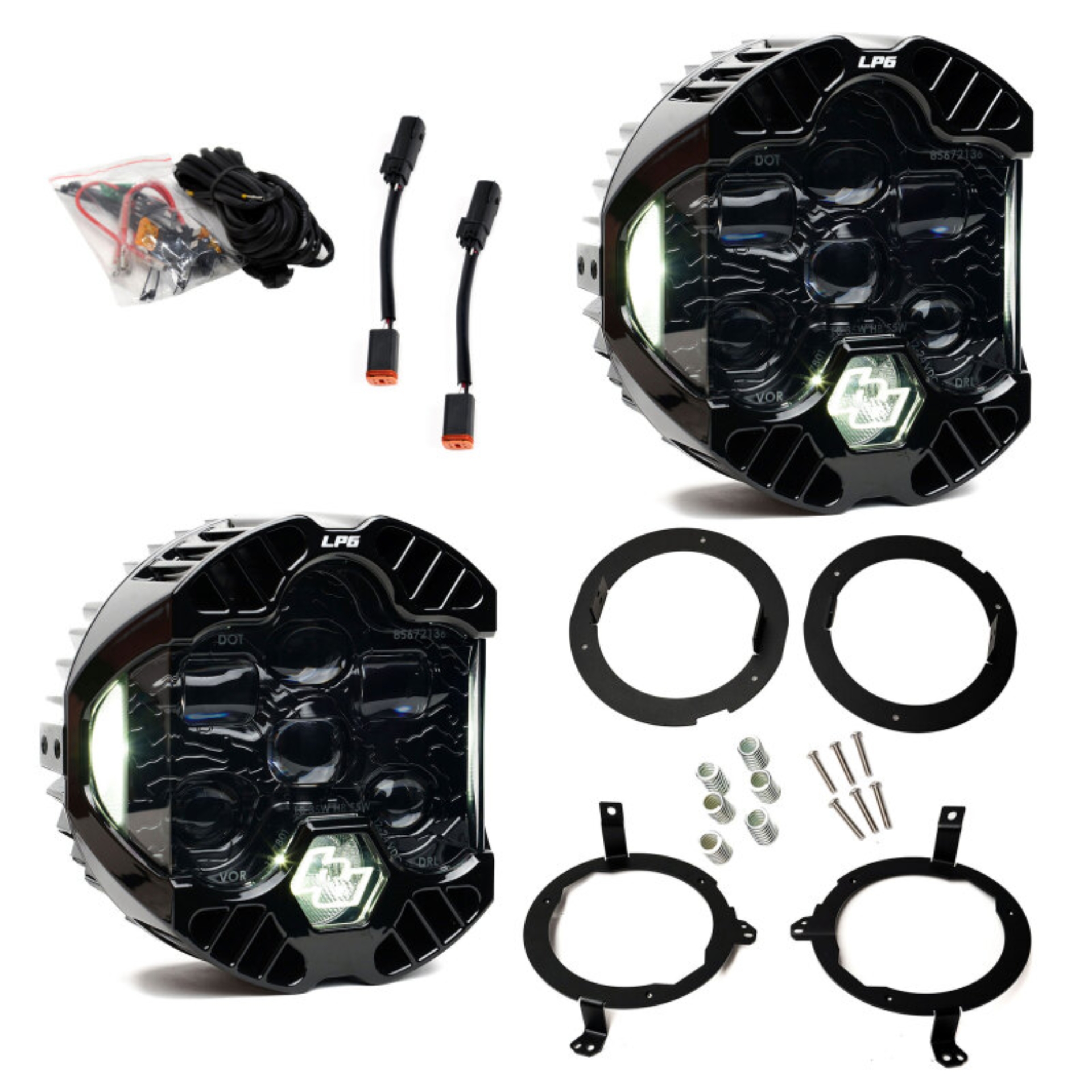 Picture of Baja Designs 18-25 Jeep Wrangler JL/20-25 Gladiator JT (w/Halogen) DOT LP6 LED Headlight Kit - Clear