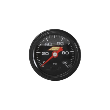 Picture of AEM 0-100 PSI Liquid Filled Mechanical Pressure Gauge - 1/8 NPT