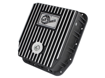 Picture of aFe POWER Transmission Pan Ford Trucks 80-92 (AOD Transmission)- Black w/ Machined Fins