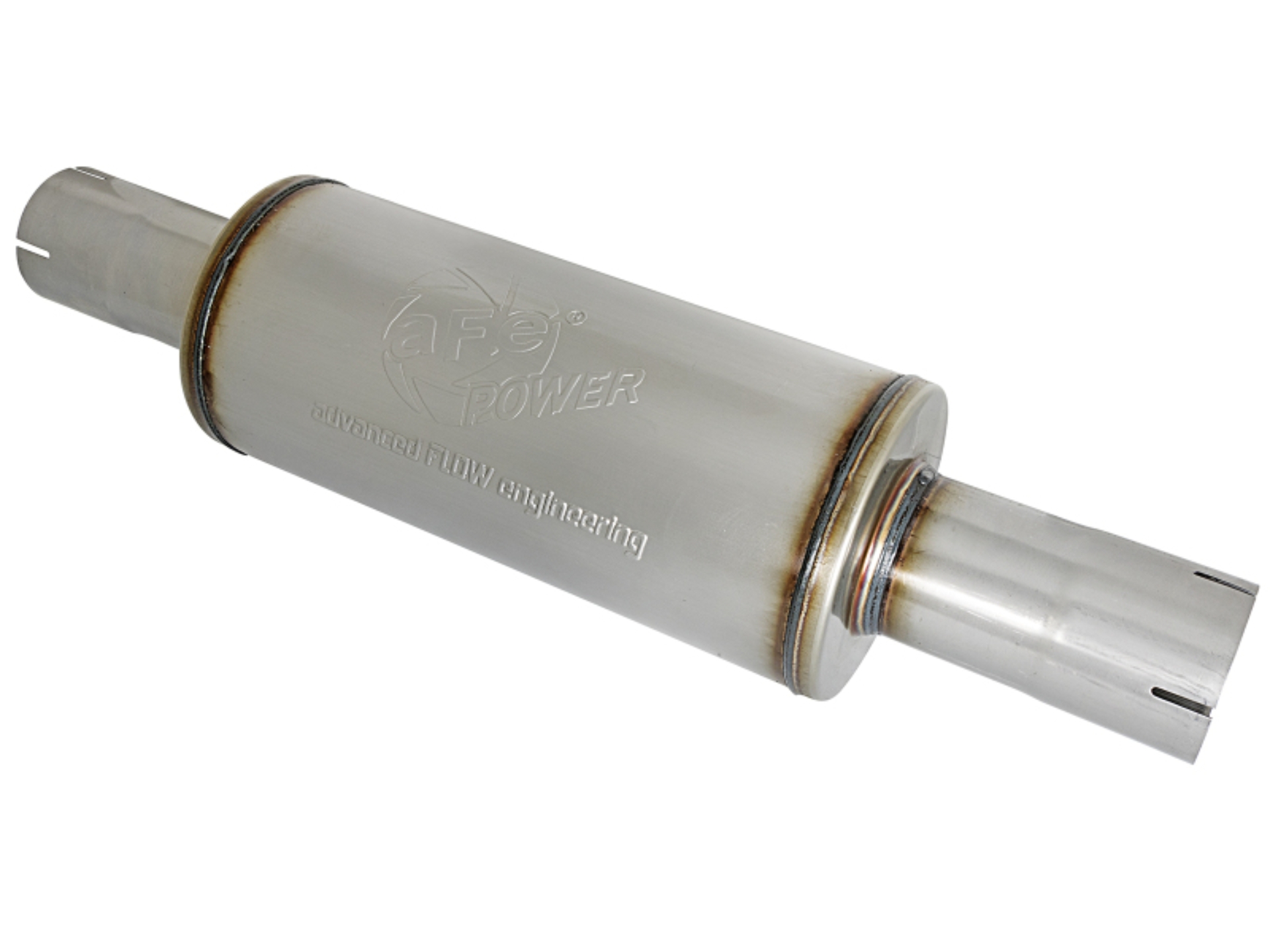 Picture of aFe ATLAS Muffler 3-1/2 IN ID Center/Center x 7 IN Dia. X 16 IN L - Round Body
