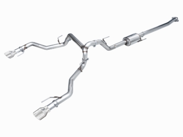 Picture of AWE Tuning 2021+ Ford F150 Tremor w/ Bumper Cutouts 0FG Non-Resonated Cat-Back w/ Chrome Silver Tips