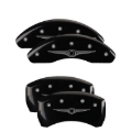 Picture of MGP 4 Caliper Covers Engraved Front & Rear Style 1/Chrysler Wing Black finish silver ch