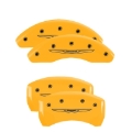Picture of MGP 4 Caliper Covers Engraved Front & Rear Style 2/Chrysler Wing Yellow finish black ch