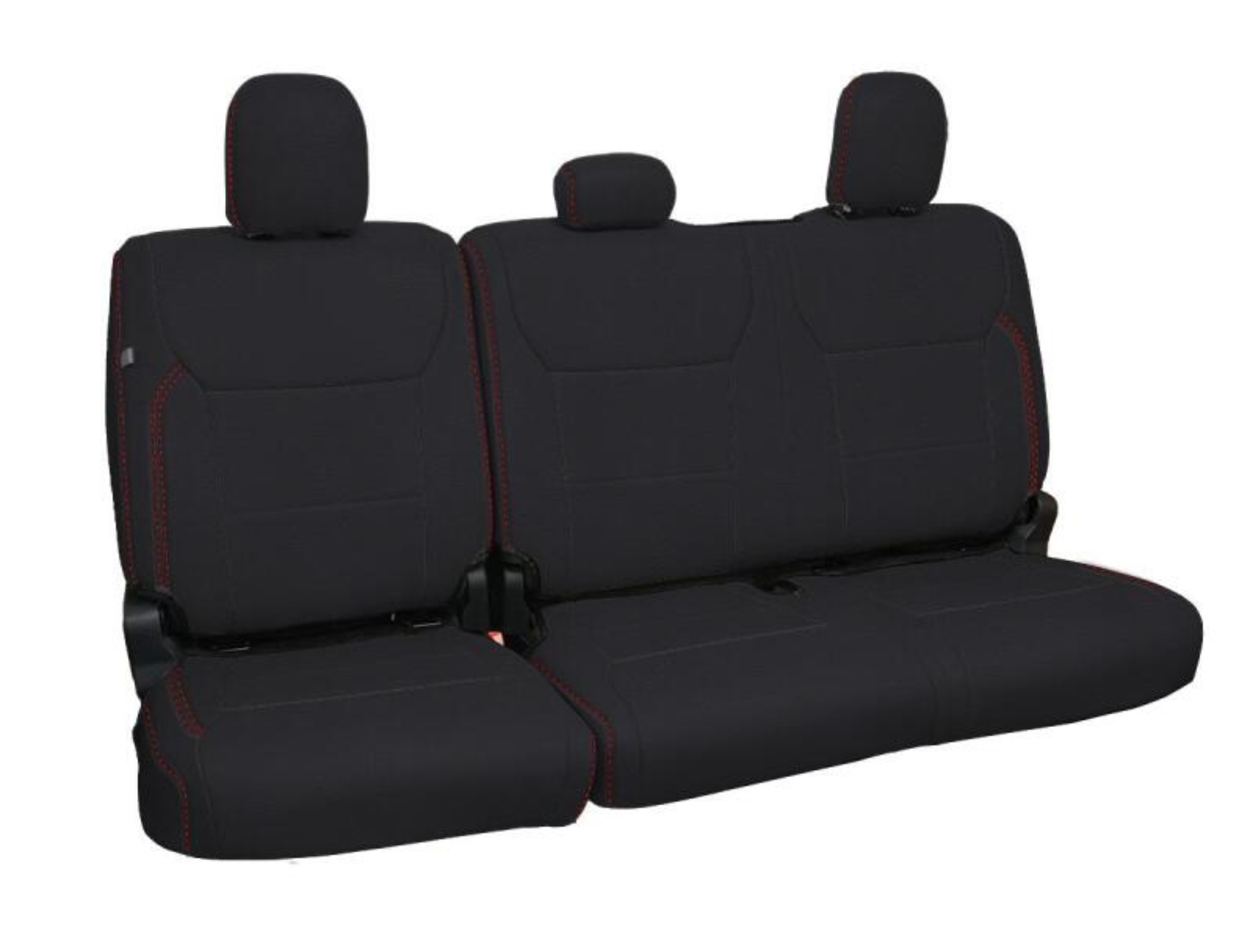 Picture of PRP 2021+ Ford 150/ 2023+ SuperDuty Rear Seat Covers (Pair) - Black w/ Red Stitch