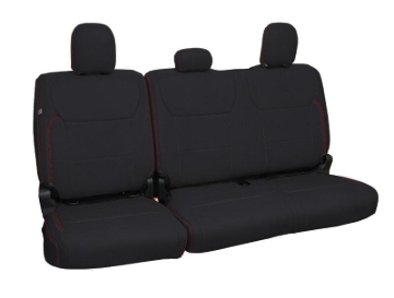 Picture of PRP 2021+ Ford 150/ 2023+ SuperDuty Rear Seat Covers (Pair) - Black w/ Red Stitch