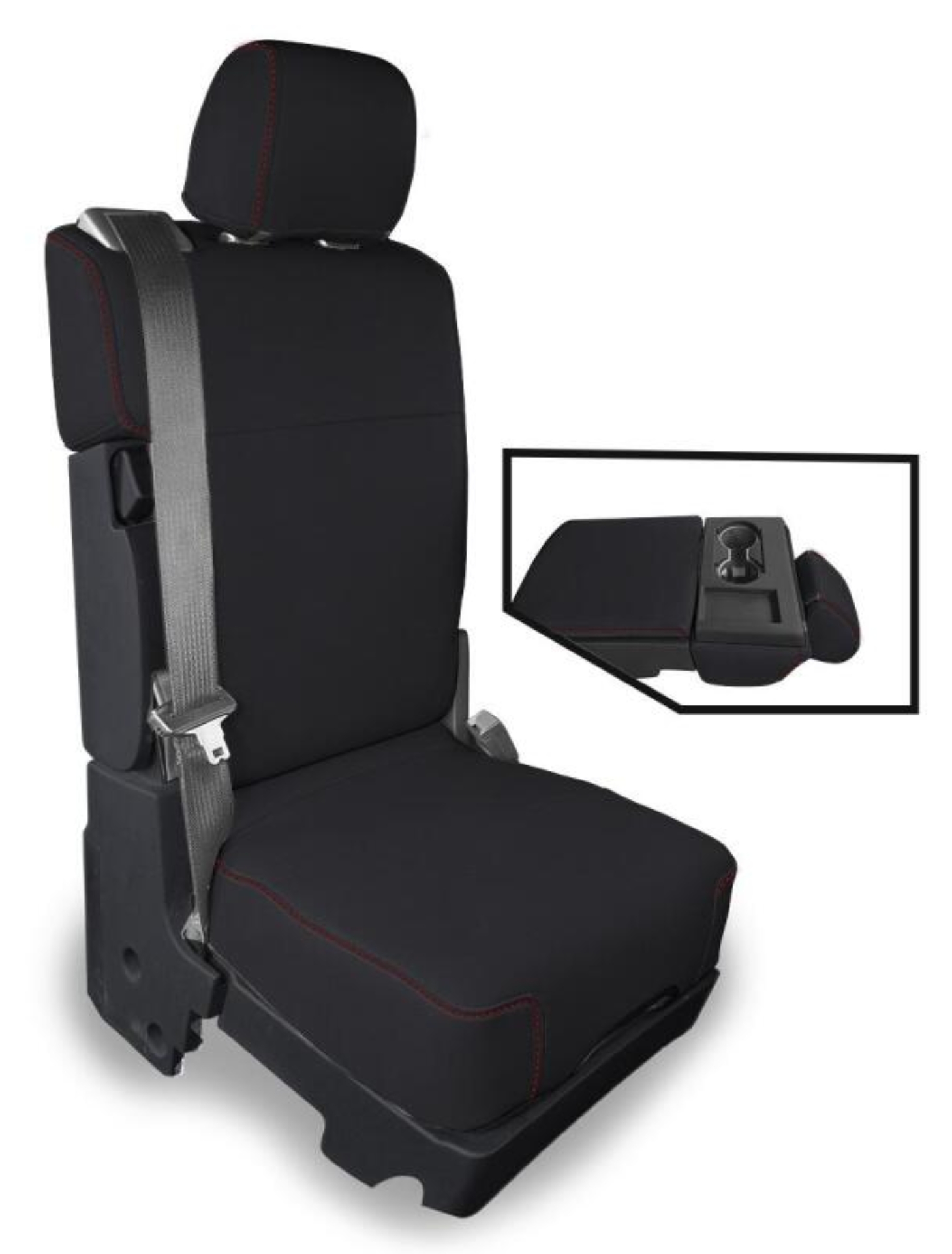 Picture of PRP 2015+ Ford F150 / 2017+ Super Duty Center Jump Seat Cover w/ Std. Console - Red