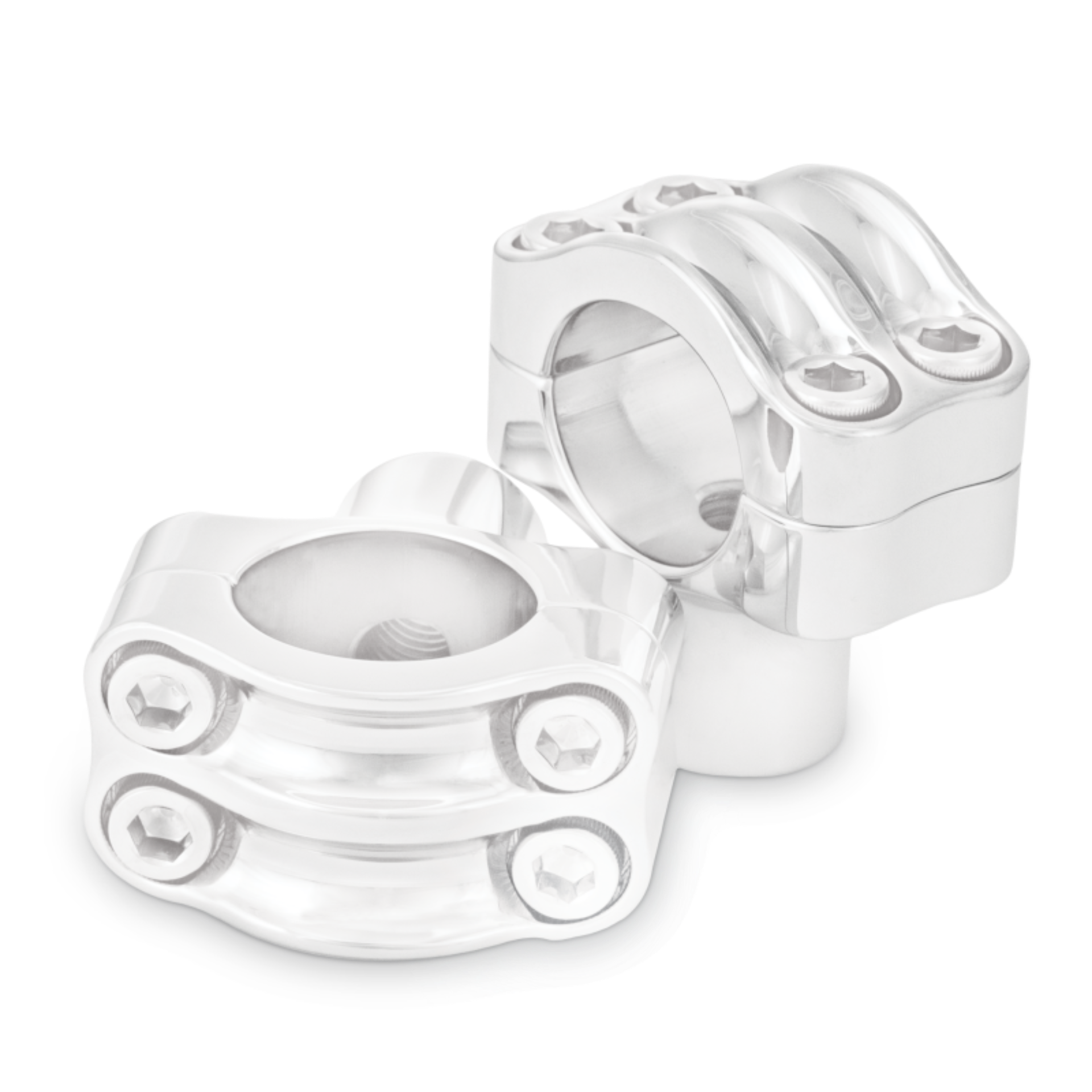 Picture of Burly Brand Reaper Riser Clamp 1-1/2in Tall for 1-1/4in Bar, Set - Chrome