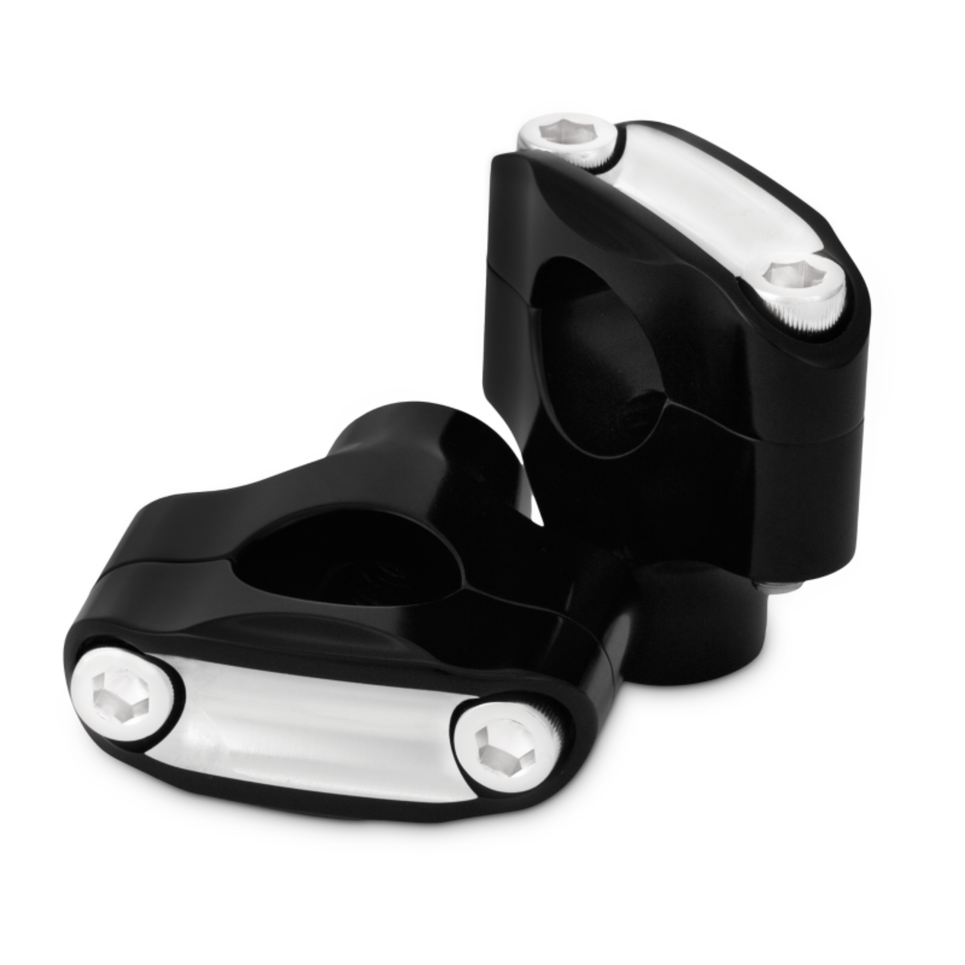 Picture of Burly Brand Reaper Riser Clamp 2-Bolt 1-1/2in Tall for 1in Bar, Set - Black Machined