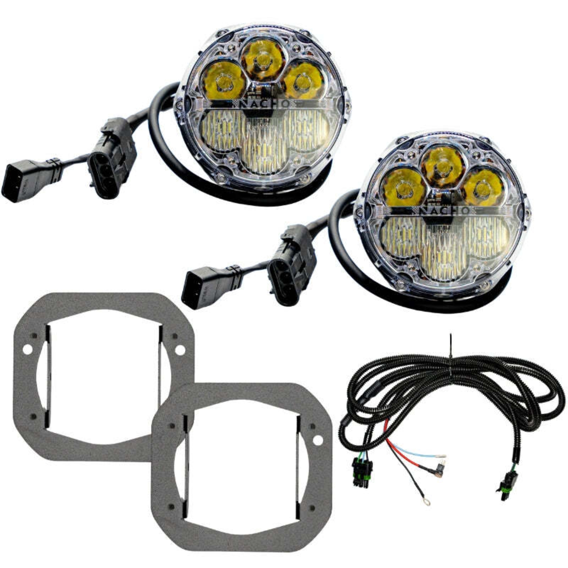 Picture of Nacho Lighting Jeep JL/JT SAE Combo White Plug N Play Fog Light Kit (1pc Bumper Kit)