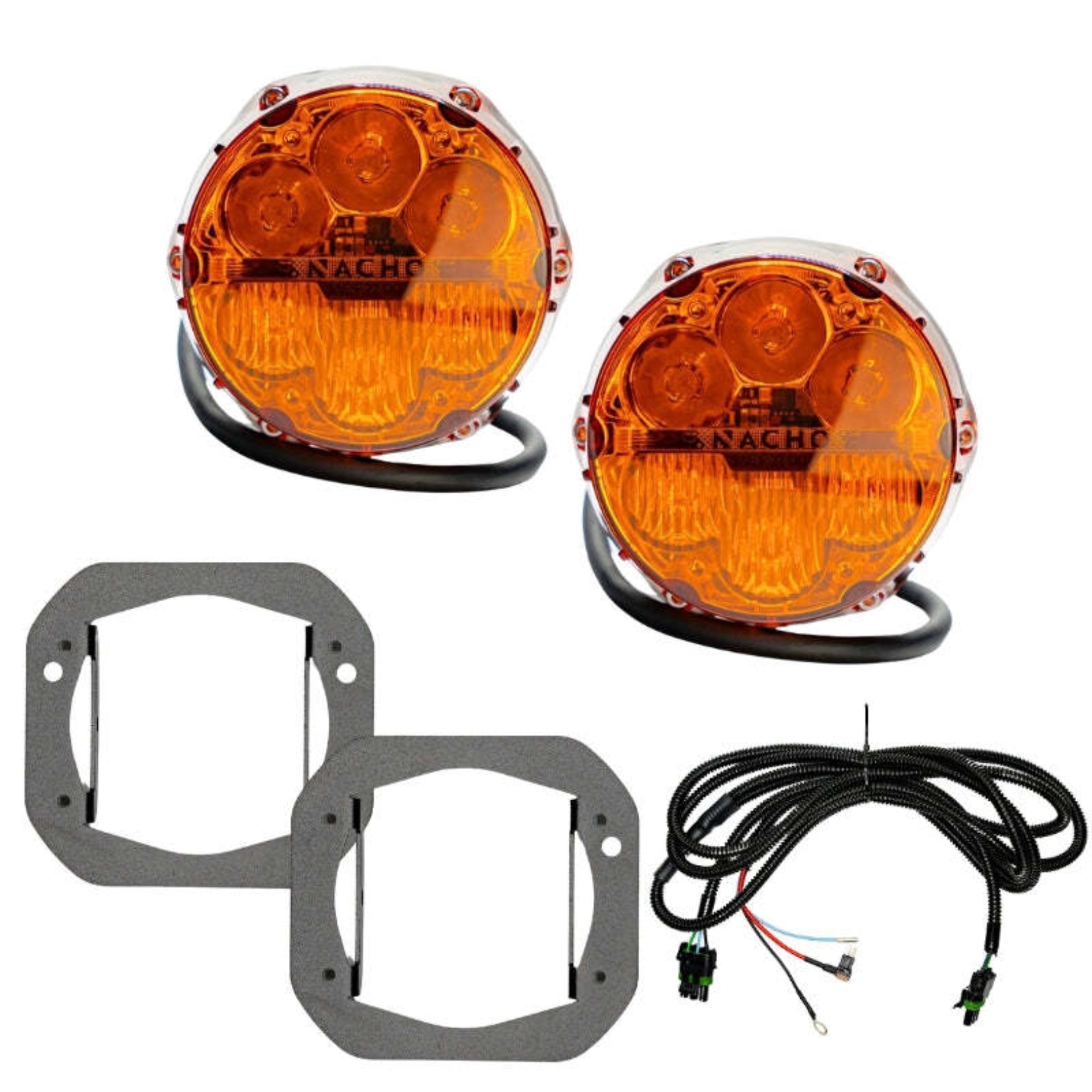 Picture of Nacho Lighting Jeep JL/JT SAE Combo Amber Plug N Play Fog Light Kit (1pc Bumper Kit)