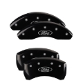 Picture of MGP 4 Caliper Covers Front and Rear 22-24 Ford Maverick Powder Coat Finish - Blk w/ Silv. Ford Logo