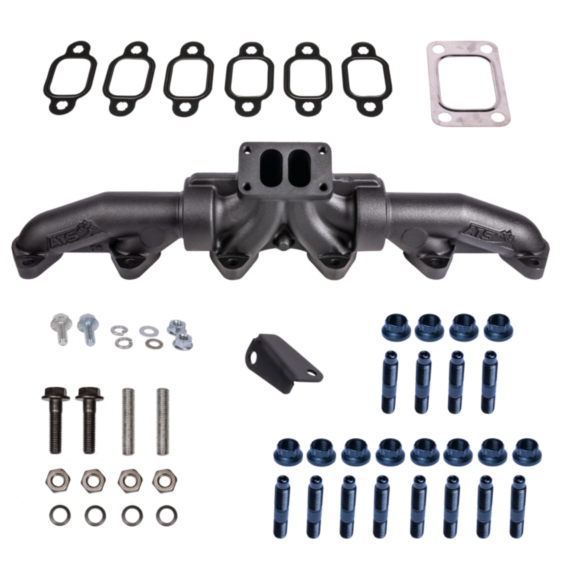 Picture of ATS Diesel 98.5-02 5.9L Cummins T3 3-Piece Pulse Flow Exhaust Manifold Kit w/ Gaskets & Hardware