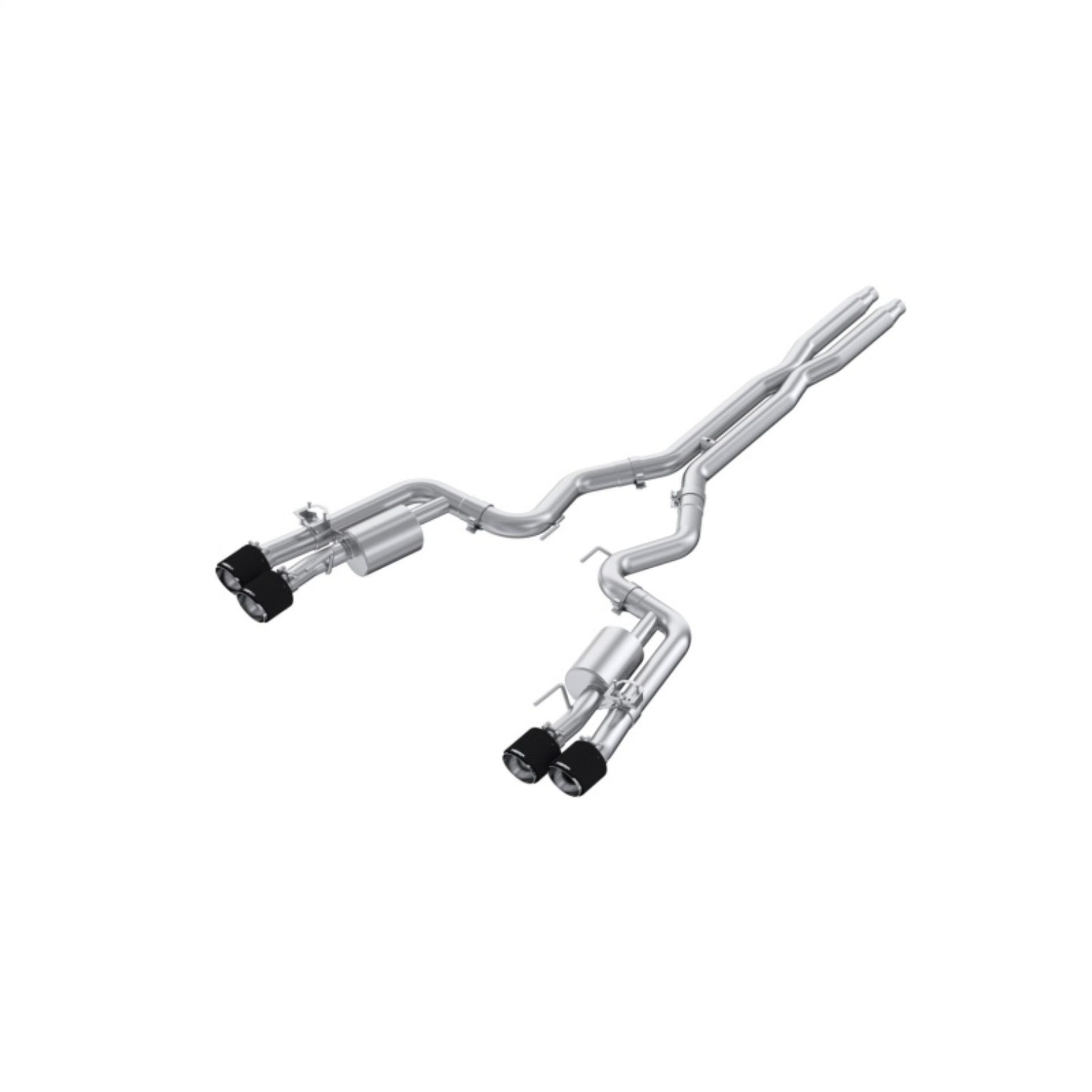 Picture of MBRP 2024 Ford Mustang Dark Horse 3in Dual Split Rear Exit Exhaust w/ Quad CF Tips - T304