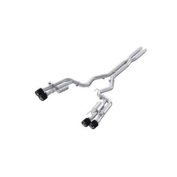 Picture of MBRP 2024 Ford Mustang Dark Horse 3in Dual Split Rear Exit Exhaust w/ Quad CF Tips - T304
