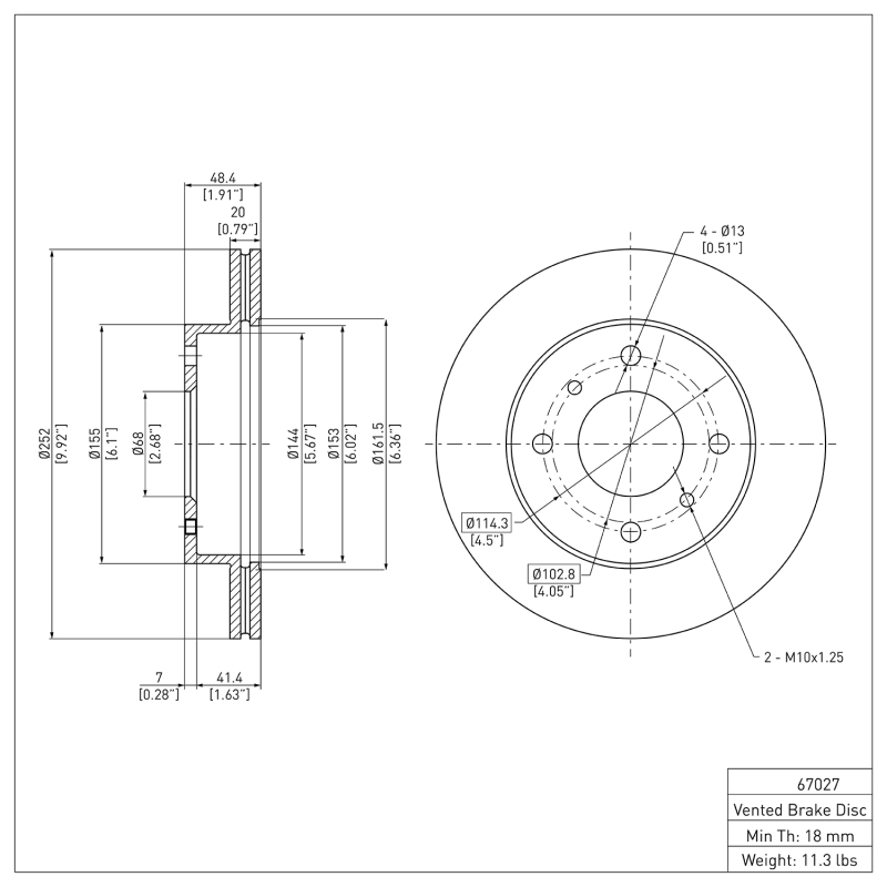 Picture of DFC Brake Rotors-Plain - 600-67027