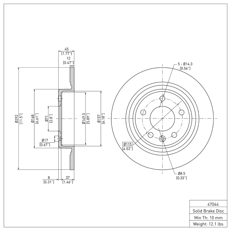 Picture of DFC 11-19 Buick Cascada Rear Brake Rotor