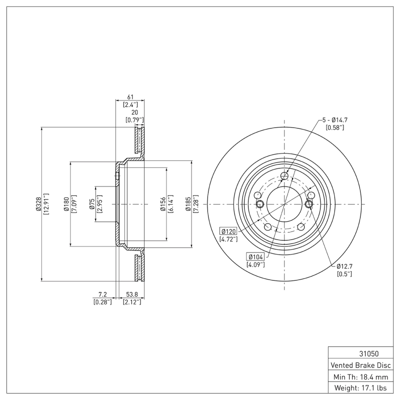 Picture of DFC 00-06 BMW M5 Rear Brake Rotor