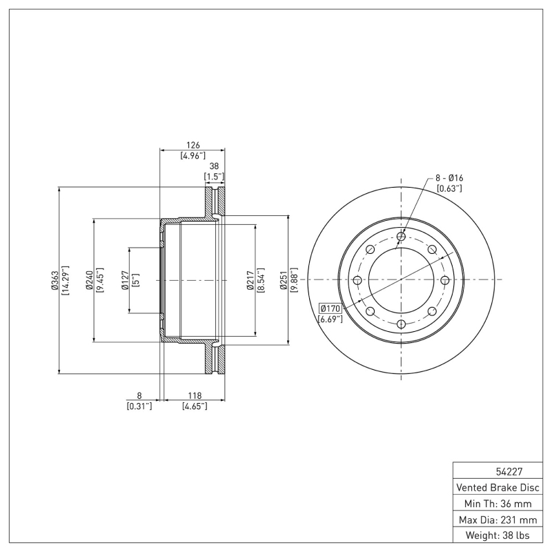 Picture of DFC 11-22 Ford F-250 2WD (Super Duty) Rear Brake Rotor