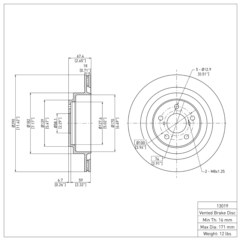 Picture of DFC GeoSPEC Coated Rotors-Plain Brake Rotors - 604-13019