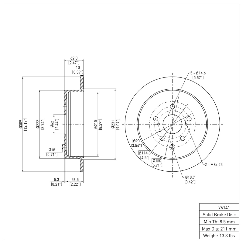 Picture of DFC GeoSPEC Coated Rotors-Plain Brake Rotors - 604-76141