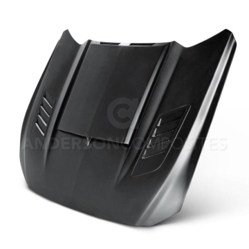 Picture of Anderson Composites 15-16 Ford Mustang (Excl. GT350/GT350R) Ram Air Fiberglass Hood