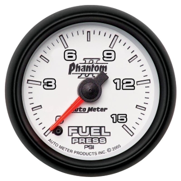 Picture of Autometer Phantom II Fuel Pressure Gauge 2-1/16in 15PSI Digital Stepper Motor
