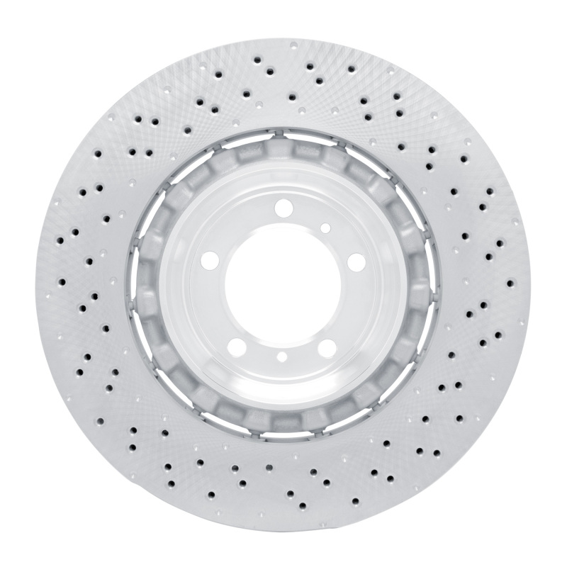 Picture of DFC 16-23 Porsche 718 Cayman Left Rear Drilled Hi-Carbon Alloy Geomet Coated Rotor