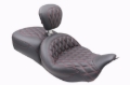 Picture of Mustang 08-25 Harley FL Touring Rd King Sp, Rd Glide Ltd, Dble Diamond ST Backrest - Black/AB