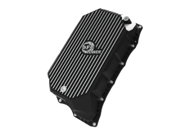 Picture of aFe 20-25 GM Diesel V8-6.6L L5P Transmission Pan w/ Machined Fins - Black