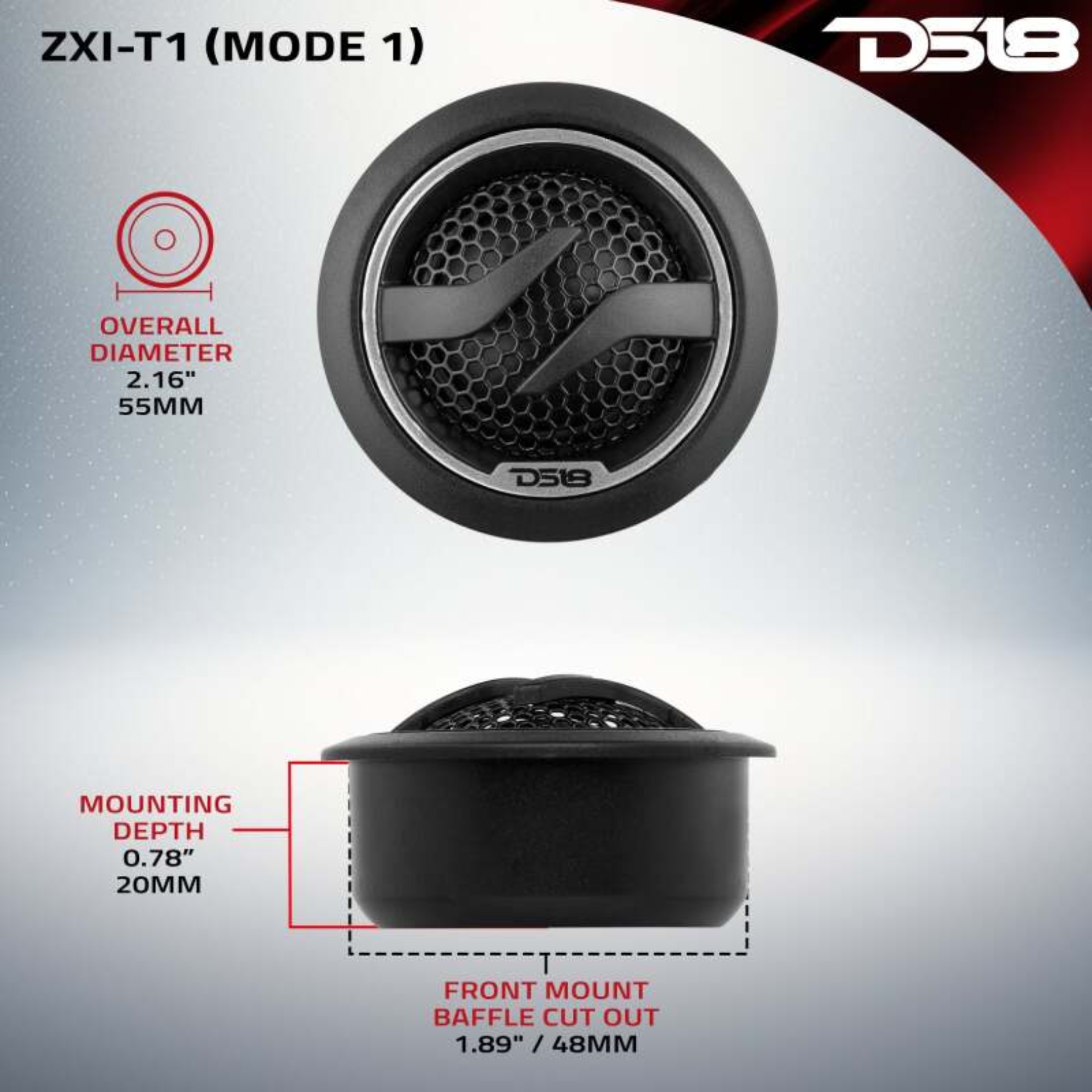 Picture of DS18 1.7in Dome Tweeter Neodymium 50 Watts RMS 1in Pei Vc 4 ohm