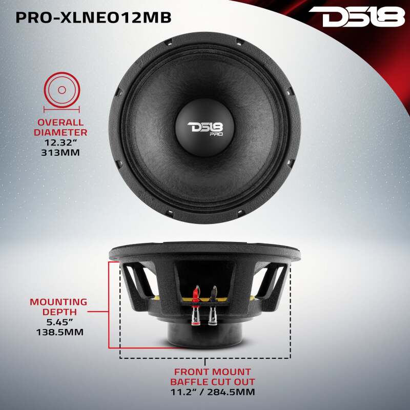 Picture of DS18 12in 1000 Watts RMS 8 ohm Neodymium Mid-Bass Loudspeaker