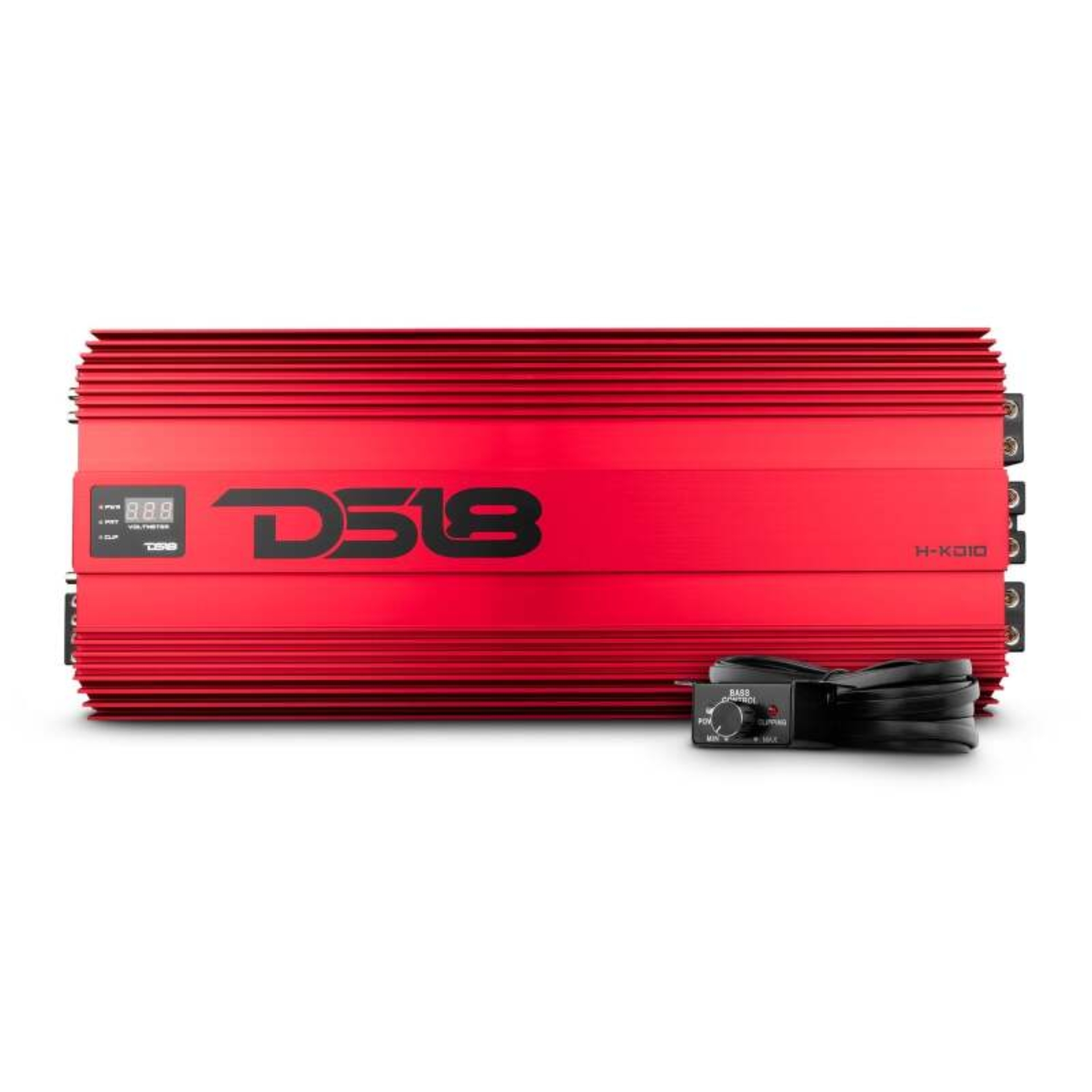 Picture of DS18 1-Channel Amp 18000 Burst/0.67ohm 10000/1ohm 5800/2ohm 3500/4ohm Watts RMS w/ Voltmeter Red