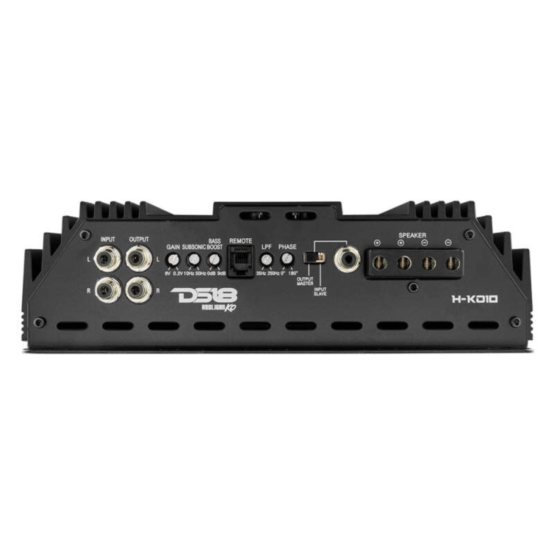 Picture of DS18 1-Chnl Amp 18000 Burst/0.67ohm 10000/1ohm 5800/2ohm 3500/4ohm Watts RMS w/ Voltmeter Black