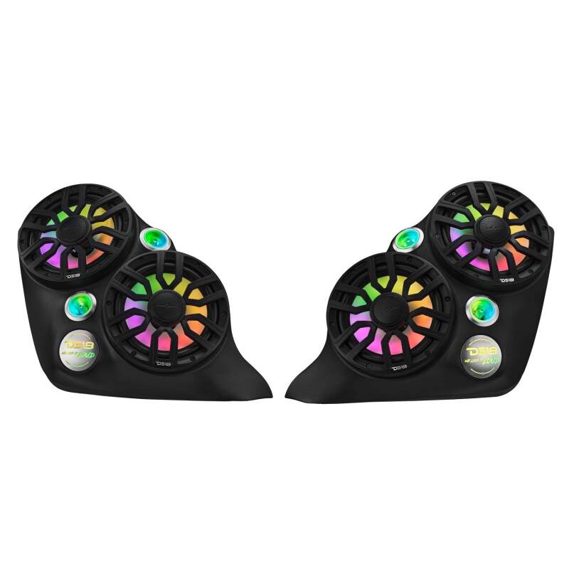 Picture of DS18 2015+ Polaris Slingshot Front Fender Dual 8in Speakers & Enclosure w/ LED Lights