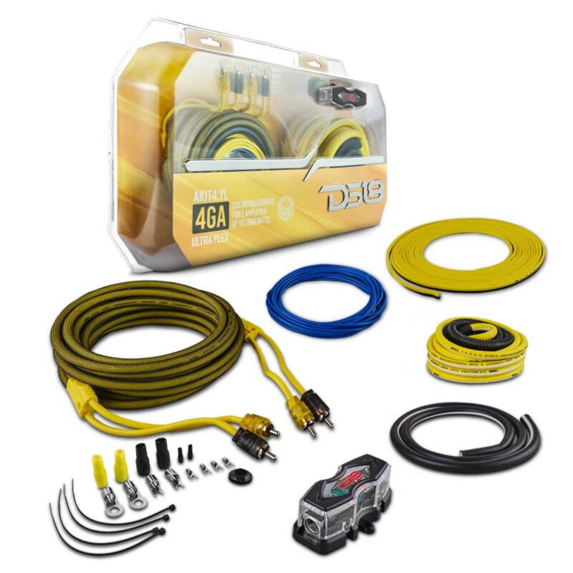 Picture of DS18 4-GA Amplifier Install Kit Advance- Yellow