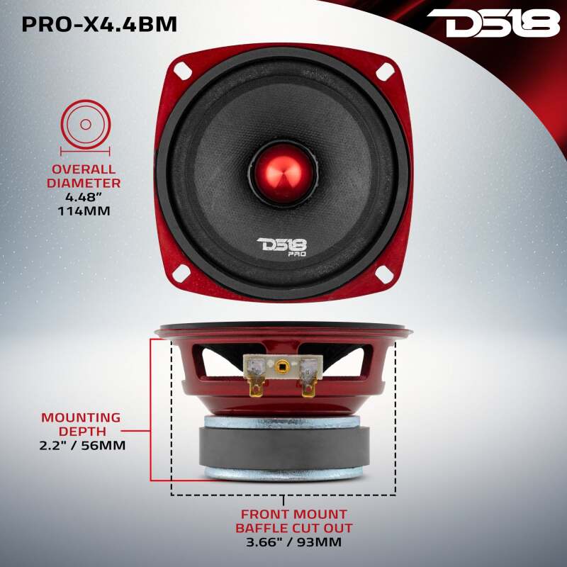 Picture of DS18 4in 100 Watts RMS 4 ohm Mid-Range Loudspeaker Bullet Loudspeaker