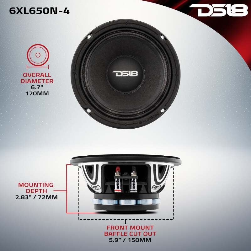 Picture of DS18 6.5in 325 Watts RMS 4 ohm Neodymium Mid-Range Loudspeakers