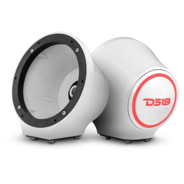 Picture of DS18 6.5in Marine And Powersports Universal Flat Mount Speaker Pod RGB LED Lights- White