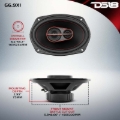 Picture of DS18 6x9in 60 Watts RMS 4 ohm 3-Way Coaxial Speaker System Universal Fit