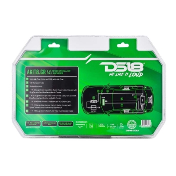 Picture of DS18 8-GA Amplifier Install Kit Advance- Green