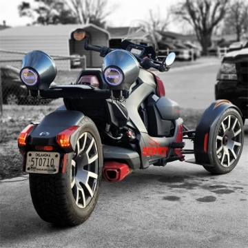 Picture of DS18 8in Marine And Powersports Universal Flat Mount Speaker Pod RGB LED Lights- Black