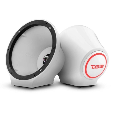 Picture of DS18 8in Marine And Powersports Universal Flat Mount Speaker Pod RGB LED Lights- White