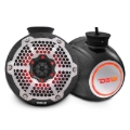 Picture of DS18 Compact Towers With Flat And Pole Mounts 6.5in 100 Watts RMS RGB LED Lights Black Carbon Fiber