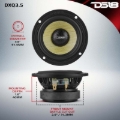 Picture of DS18 Deluxe Quality 3.5in Speaker 60 Watts RMS 4 ohm Yellow Straw + Composite Foam Cone Full Range