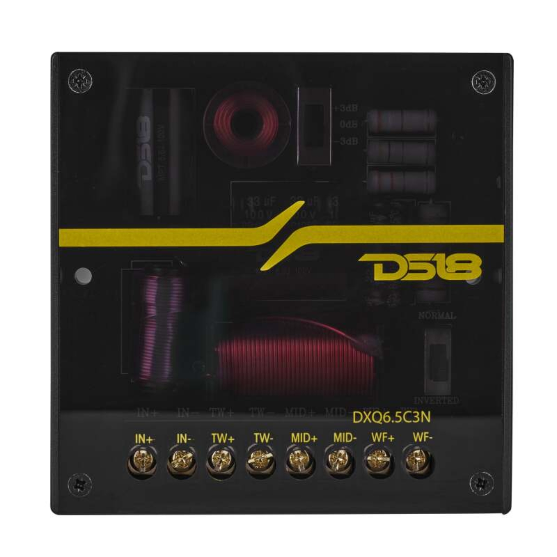 Picture of DS18 Dlx Qlty 6.5in+3.5in+2.2in 3-Way 180 Watt RMS 4 ohm Ylw Straw + Composite Foam Cone Neodymium