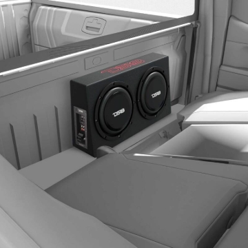 Picture of DS18 Dual 10in Shallow Enclosure w/ Subwoofer 350 Watts RMS Sealed Black Carpet Amplified