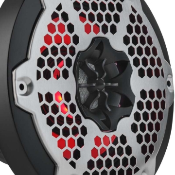 Picture of DS18 Hybrid Marine Speaker w/ Driver And RGB LEDs 6.5in 2-Way 250 Watts RMS 4 ohm Black w/ Covers