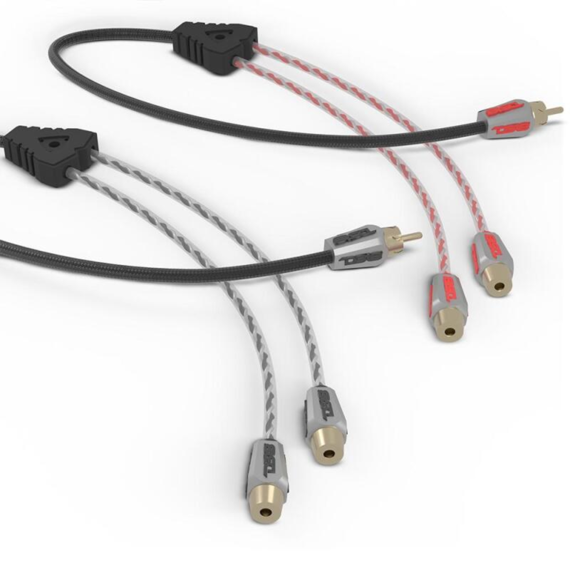 Picture of DS18 Level 3 RCA Wire Y Connector 1 Male to 2 Female Black + Red Kit