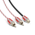 Picture of DS18 Level 3 RCA Wire Y Connector 1 Male to 2 Female Red